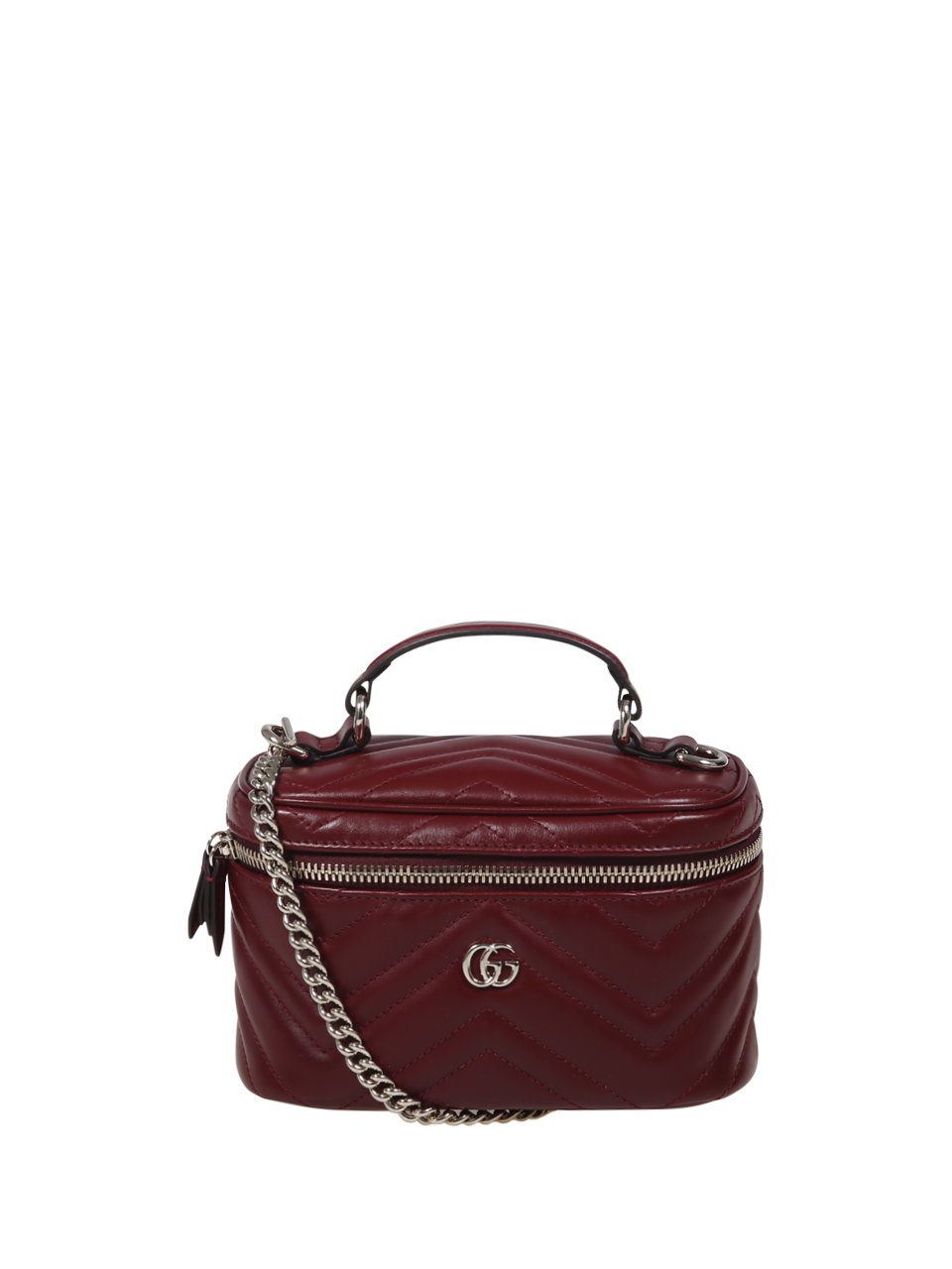 DONNA GUCCI BEAUTY CASE IN PELLE DI VITELLO BORDEAUX CON TRACOLLA