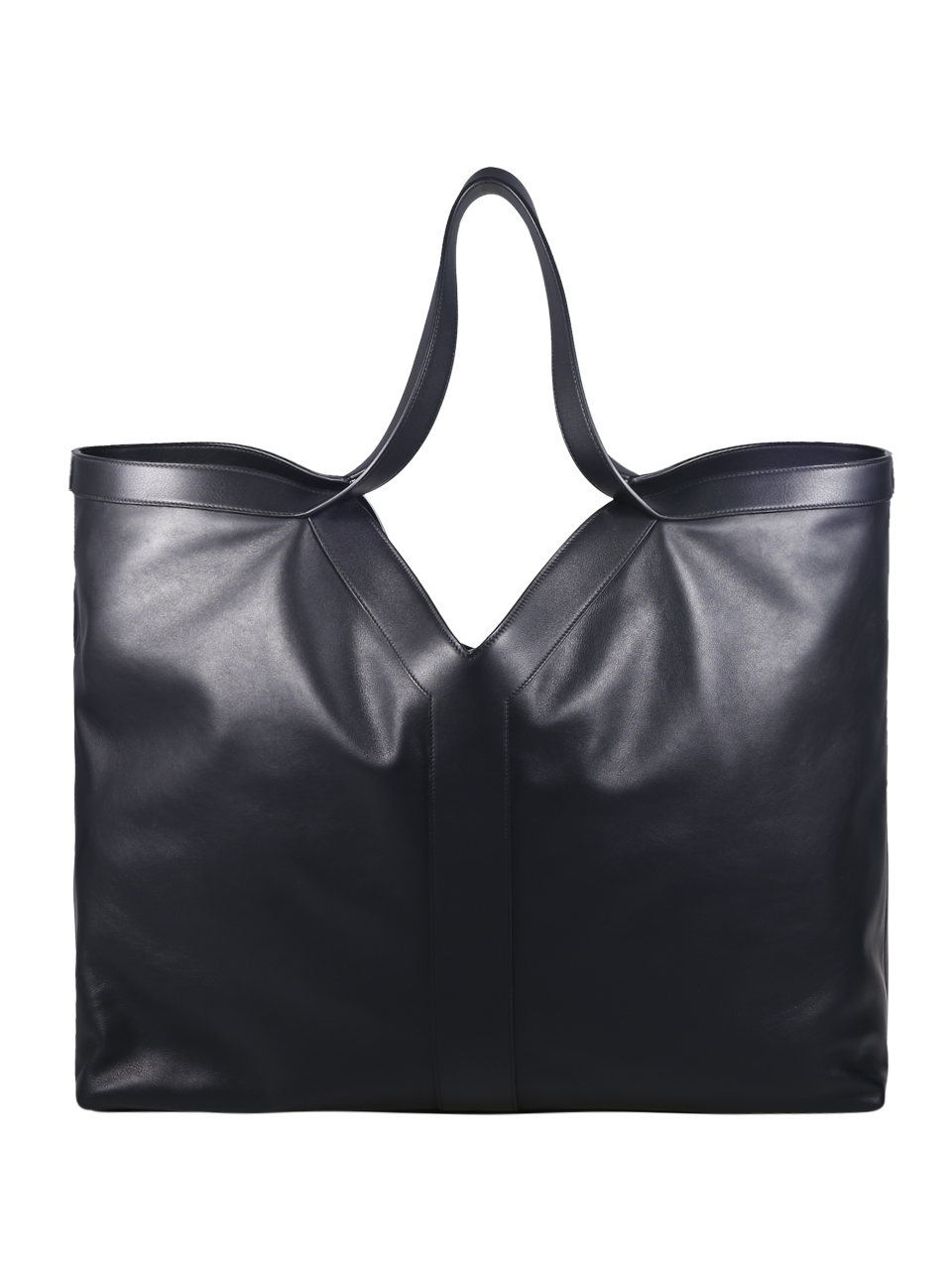 MEN SAINT LAURENT BLACK CALF LEATHER TOTE BAG