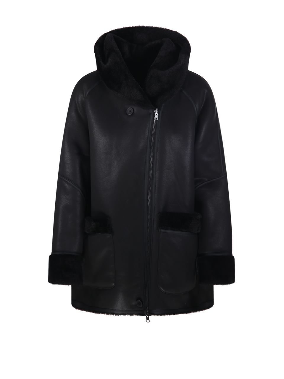 WOMAN URBANCODE BLACK POLYESTER COAT