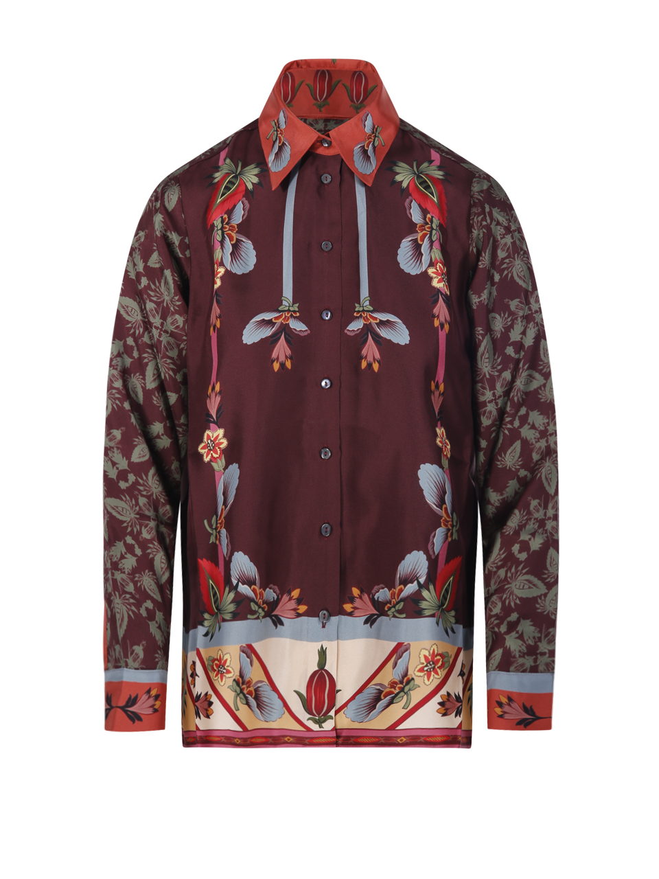 WOMAN FRANCO FERRARI RED SILK ALOE SHIRT