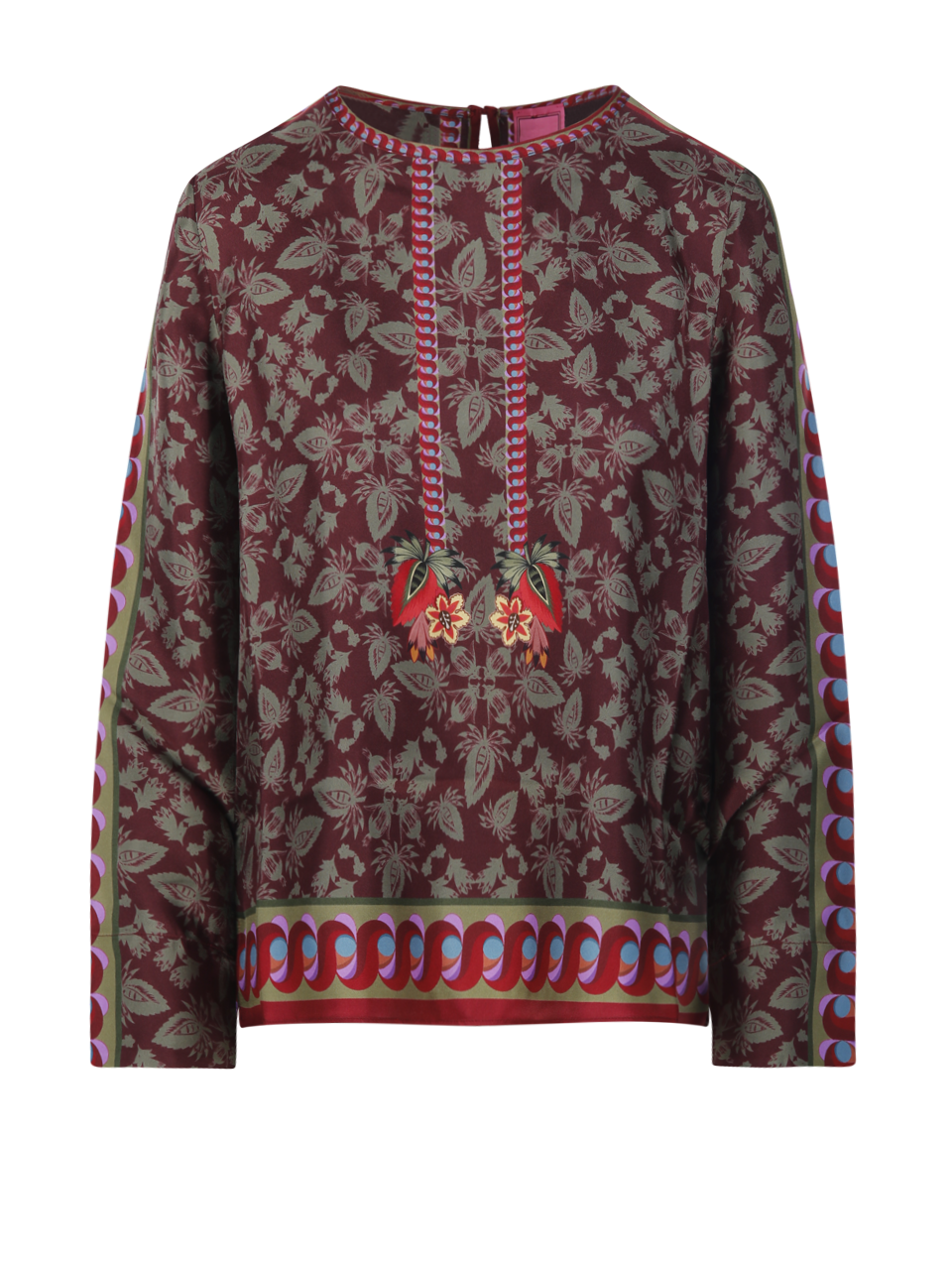 WOMAN FRANCO FERRARI RED SILK ALOE SHIRT