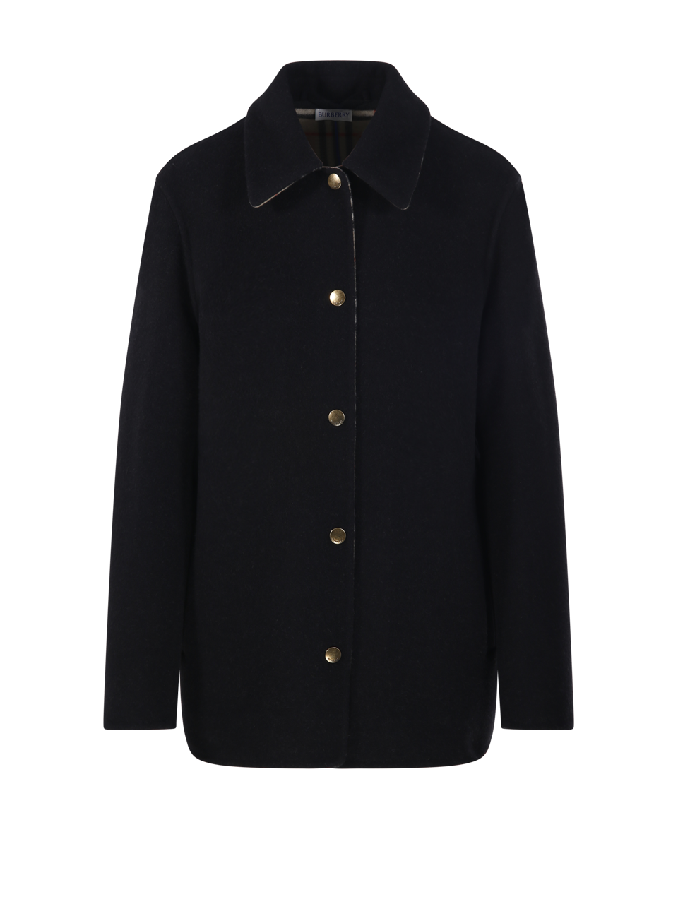 DONNA BURBERRY GIACCA LANCASHIRE IN LANA VERGINE NERA