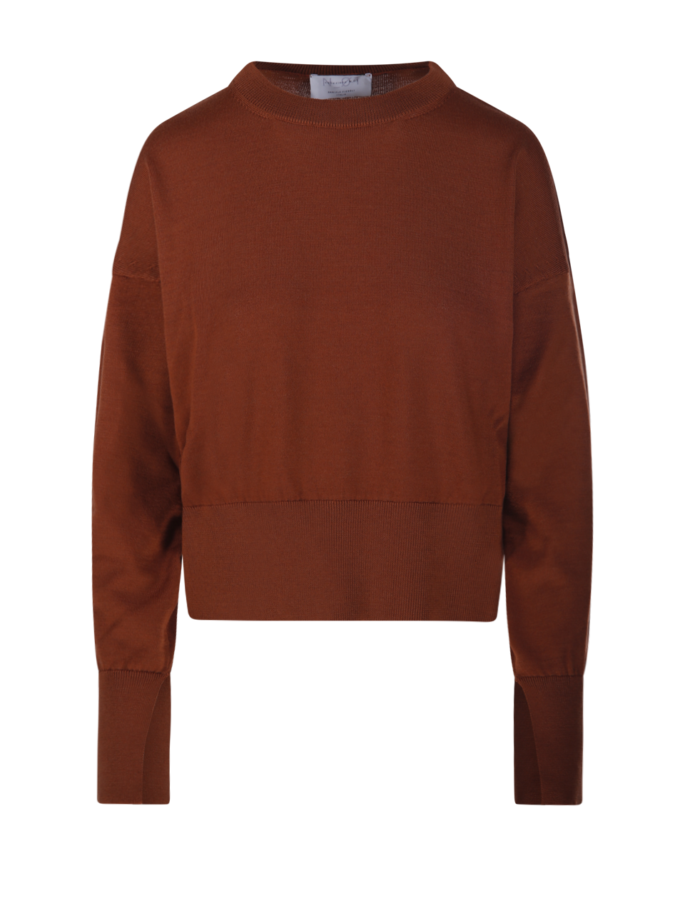 WOMAN COLLEZIONE N01 BROWN WOOL ROUND NECK SWEATER