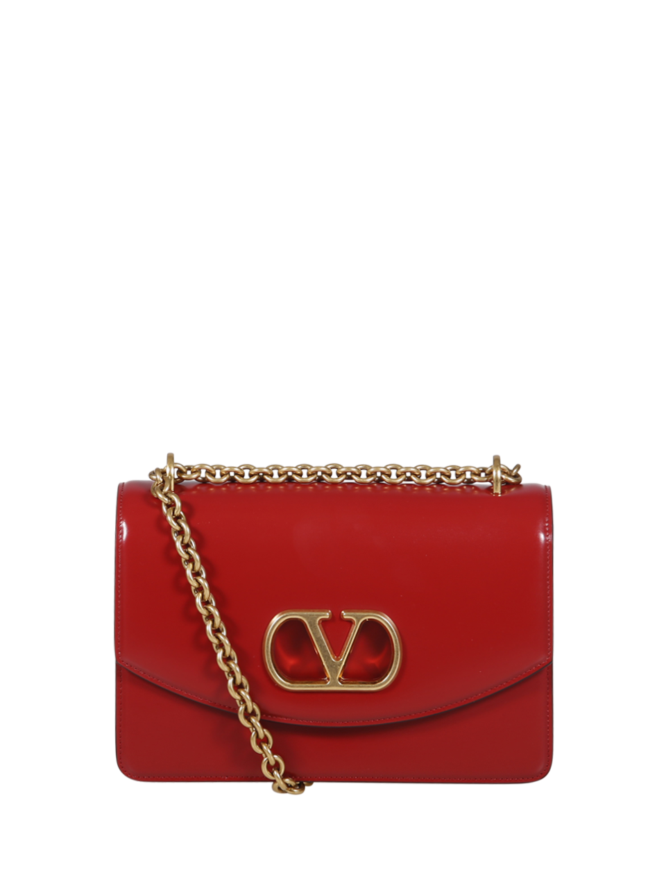 WOMAN VALENTINO GARAVANI RED CALF LEATHER VAIN SHOULDER BAG