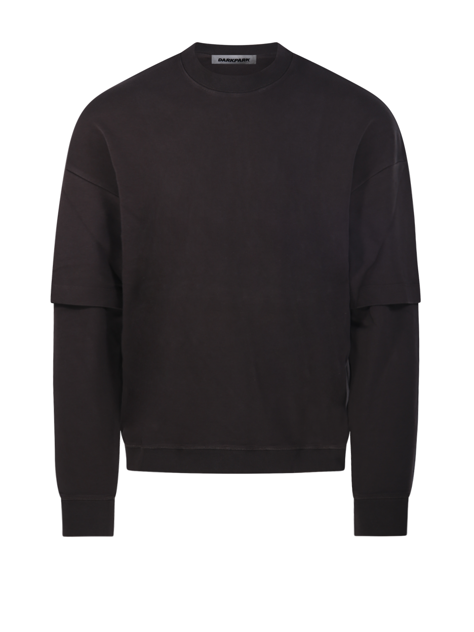 MEN DARKPARK BROWN COTTON TROY DOUBLE SLEEVE T-SHIRT