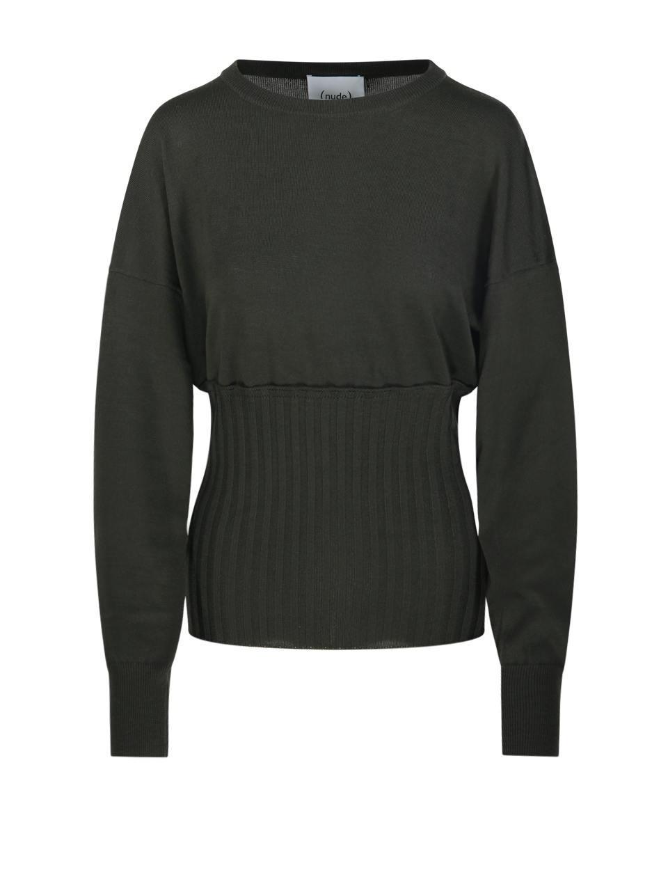 DONNA NUDE MAGLIONE GIROCOLLO IN LANA VERDE