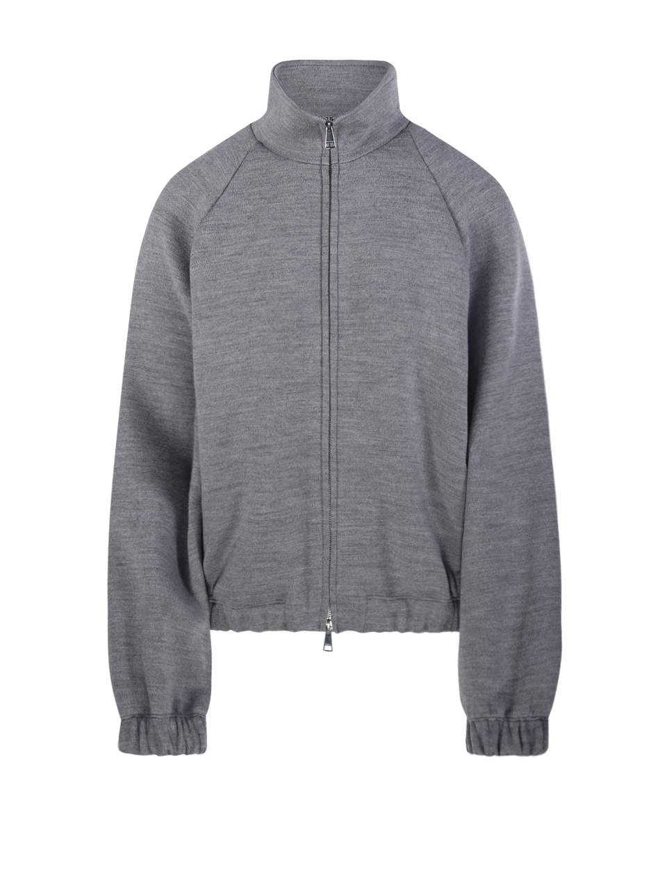 DONNA MAXMARA PURE FELPA CON ZIP IN LANA GRIGIA