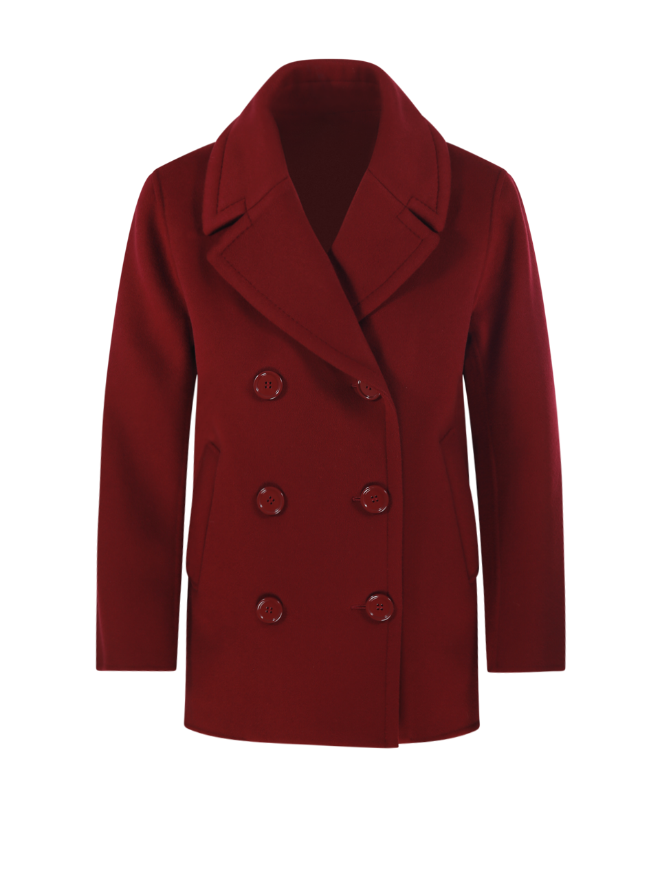 DONNA MAXMARA S CAPPOTTO ELISE IN LANA VERGINE BORDEAUX 