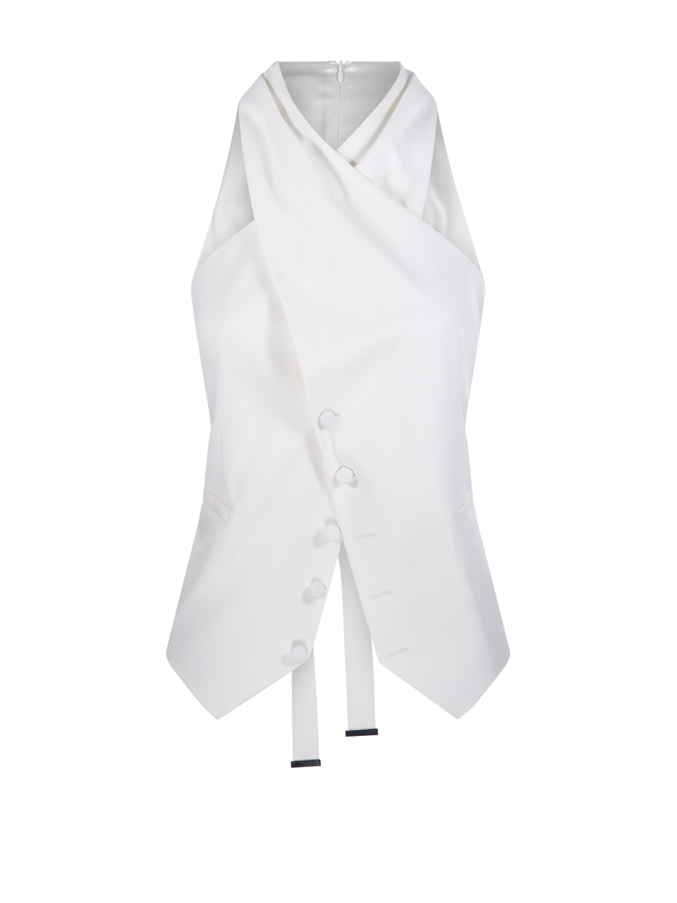 WOMAN MAXMARA PIANOFORTE WHITE VIRGIN WOOL SELVA WAIST COAT