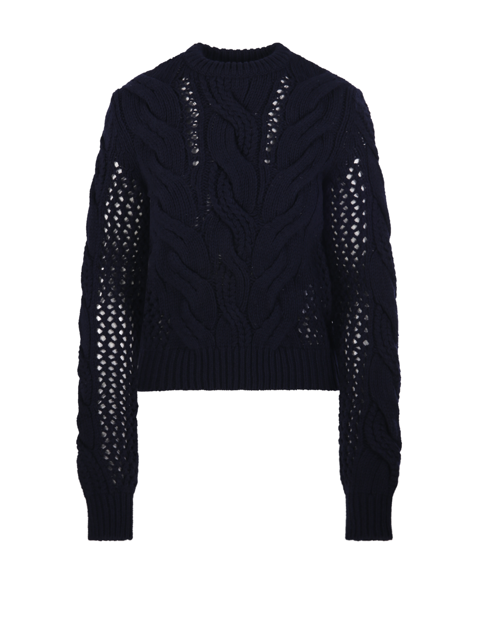 WOMAN MAXMARA SPORTMAX DARK BLUE WOOL RADIO SWEATER