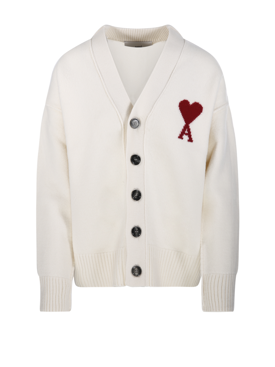 UNISEX AMI WHITE ALPACA ADC CARDIGAN V NECK 
