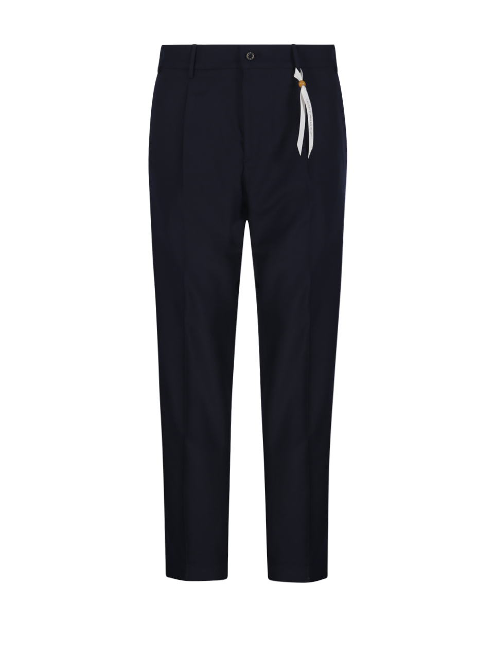 MEN SANTANIELLO DARK BLUE WOOL IRNO PANTS