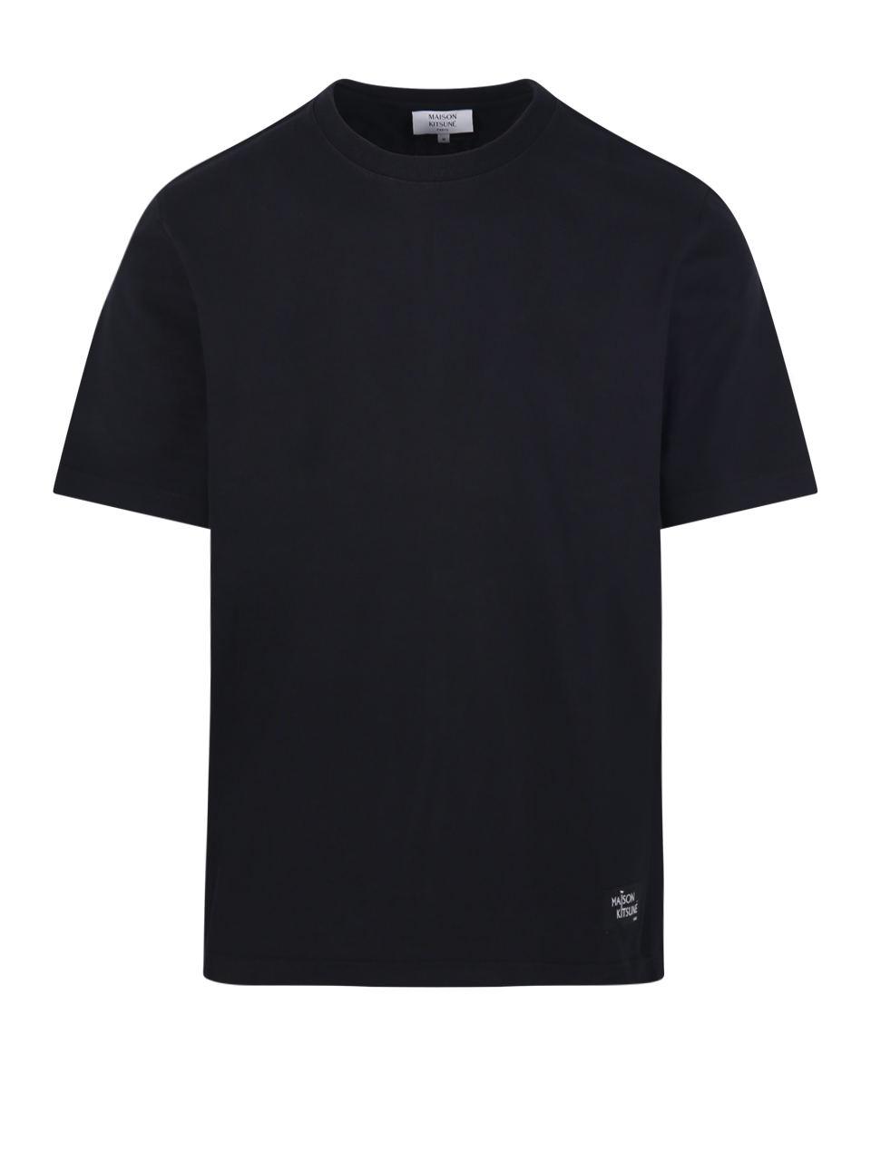 UOMO MAISON KITSUNÉ T-SHIRT CROSSWORD COMFORT IN COTONE NERO
