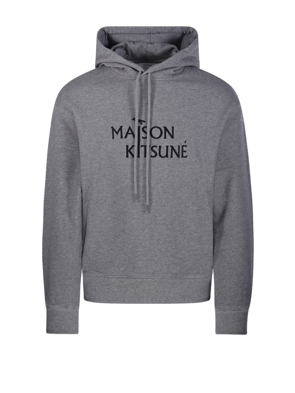 MEN MAISON KITSUNÉ GREY COTTON PILLAR COMFORT HOODIE