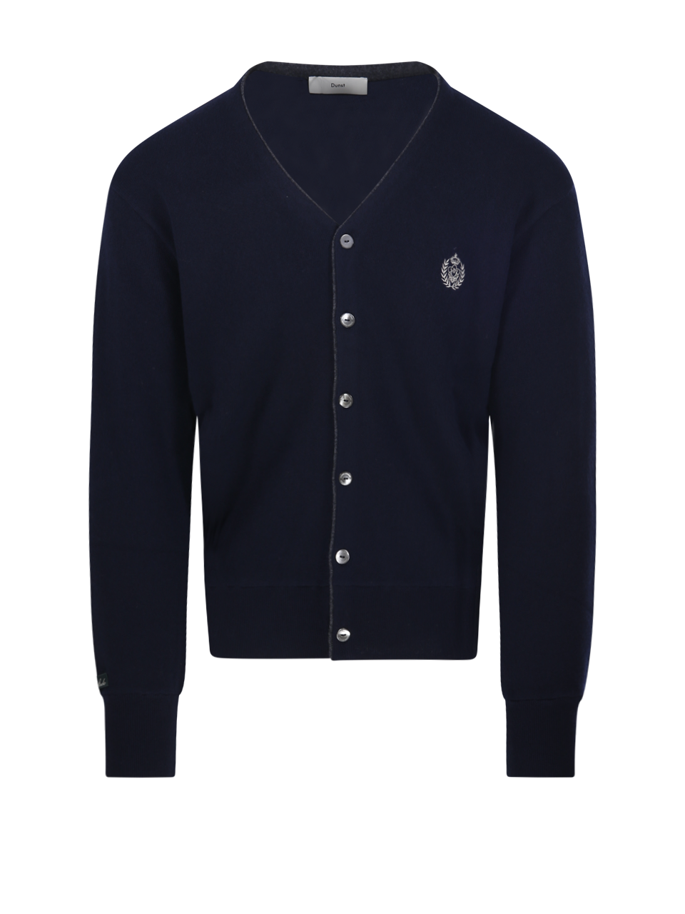 MEN DUNST BLUE WOOL LOGO CARDIGAN