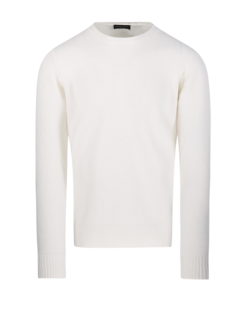 MEN ROBERTO COLLINA WHITE VIRGIN WOOL ROUND NECK SWEATER