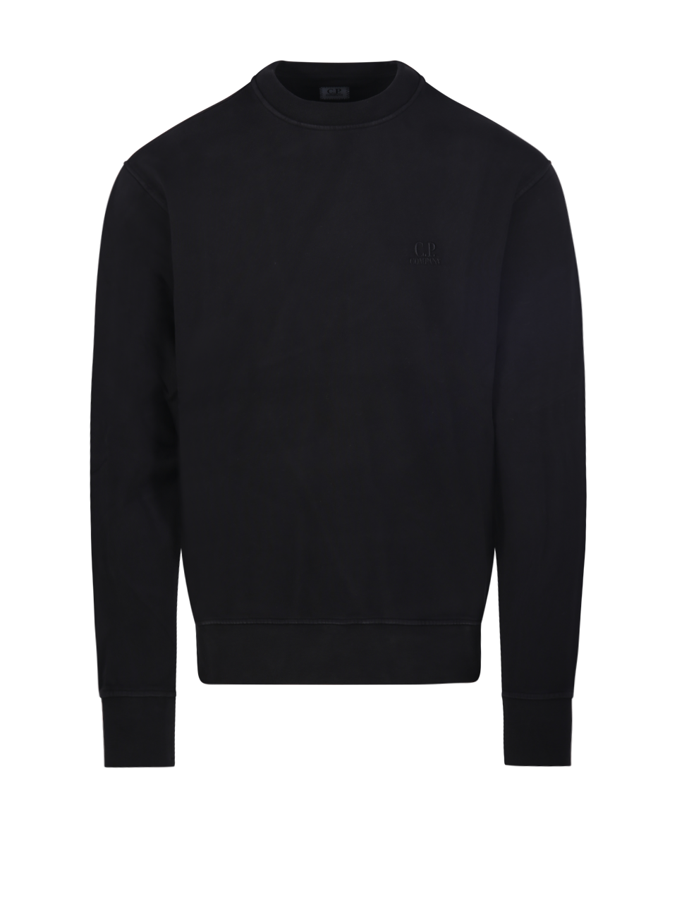 MEN CP COMPANY BLACK COTTON CREW NECK SWEATSHIRT