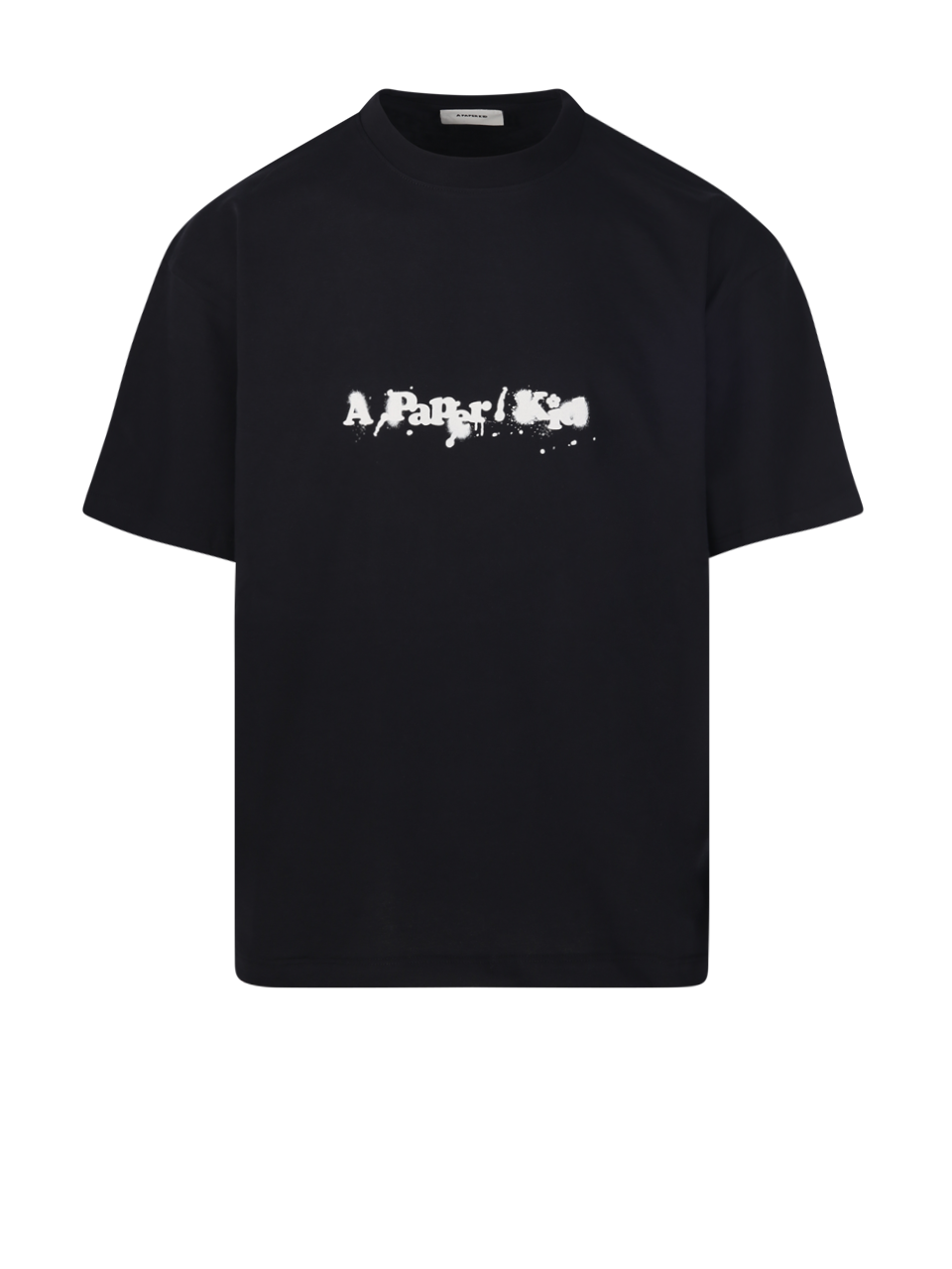 MEN A PAPER KID BLACK COTTON T-SHIRT