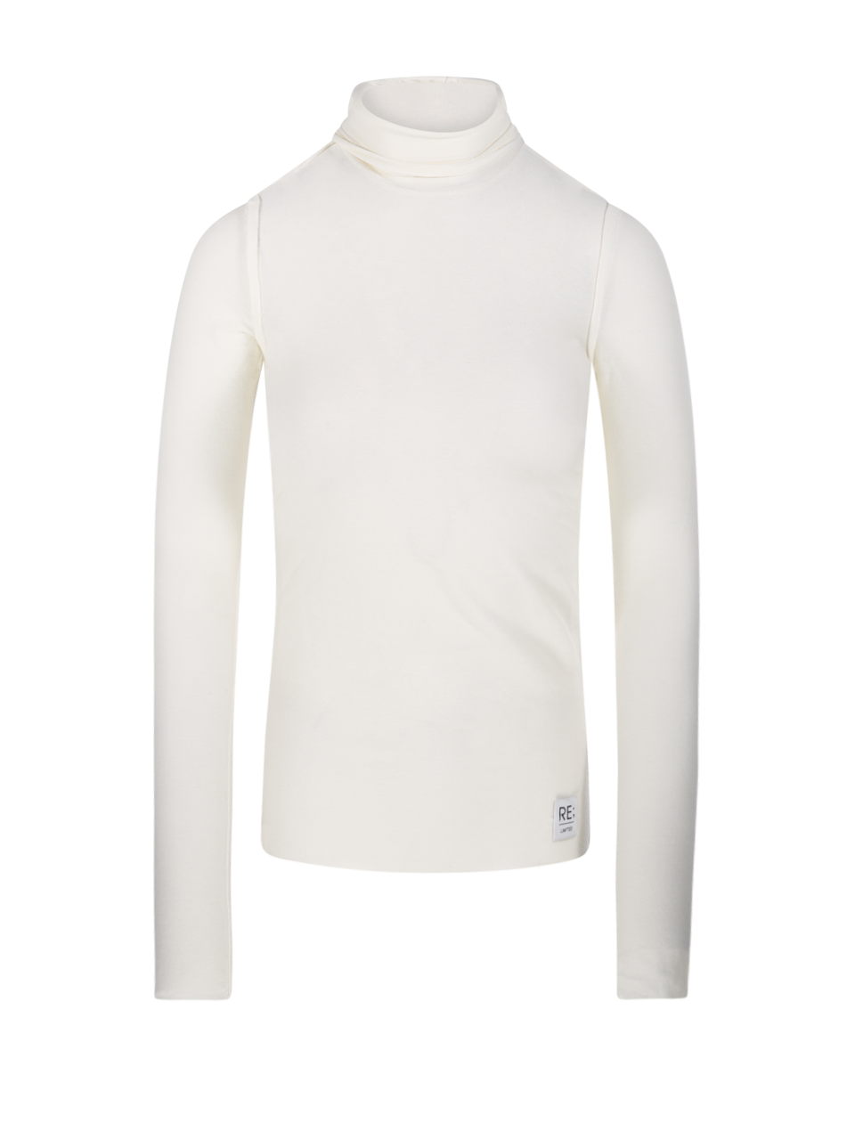 WOMAN RE CODE WHITE TENCEL RAW EDGE DETAIL LONG SLEEVE TOP SWEATER