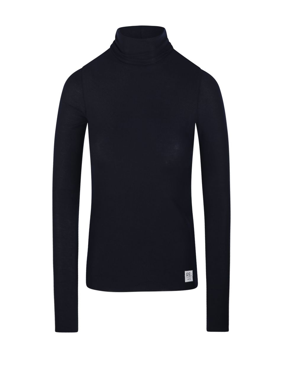 WOMAN RE CODE BLUE TENCEL RAW EDGE DETAIL LONG SLEEVE TOP SWEATER