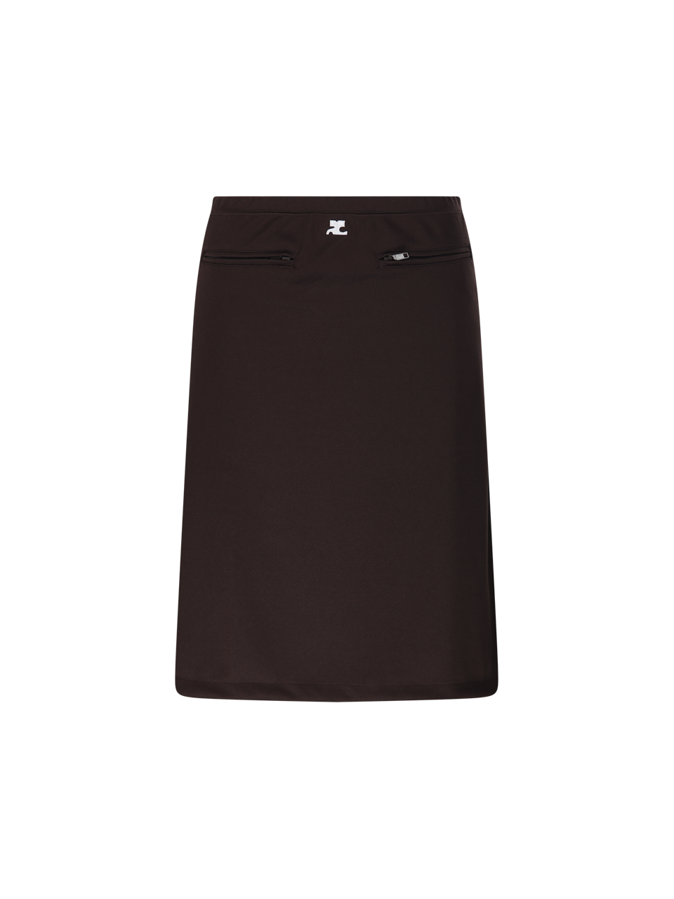 WOMAN COURREGES BROWN POLYESTER INTERLOCK TRACKSUIT SKIRT