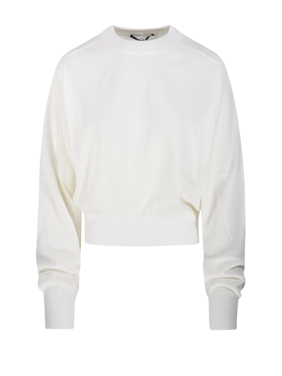 DONNA JACQUEMUS LE SWEATER BRODE IN LANA MERINO BIANCA 