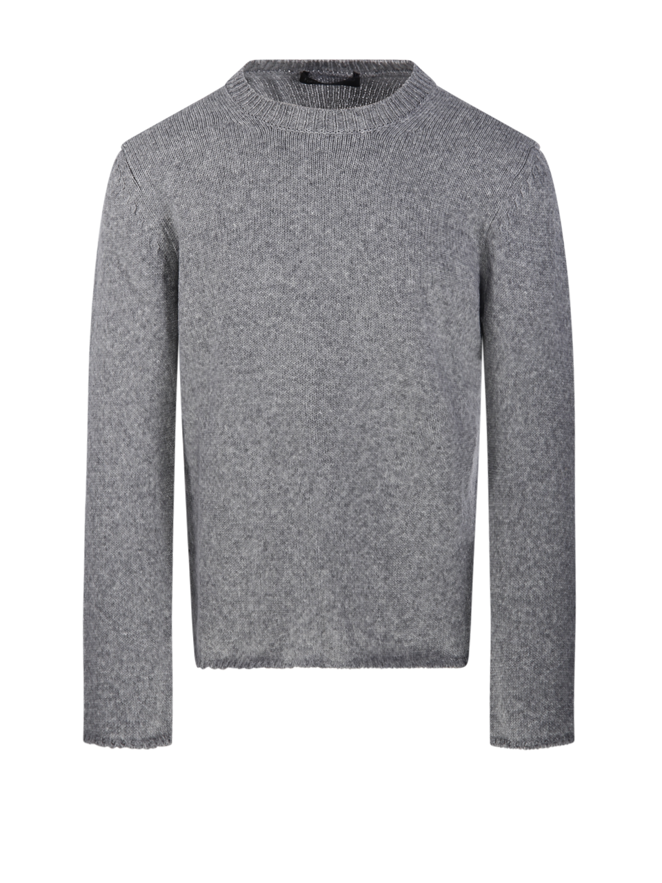 UOMO FABRIZIO DEL CARLO MAGLIONE GRIGIO IN LANA CON SCOLLO ROTONDO