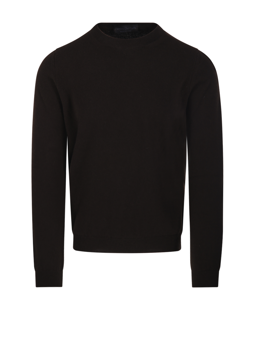 UOMO FABRIZIO DEL CARLO MAGLIONE IN LANA MARRONE CON SCOLLO ROTONDO