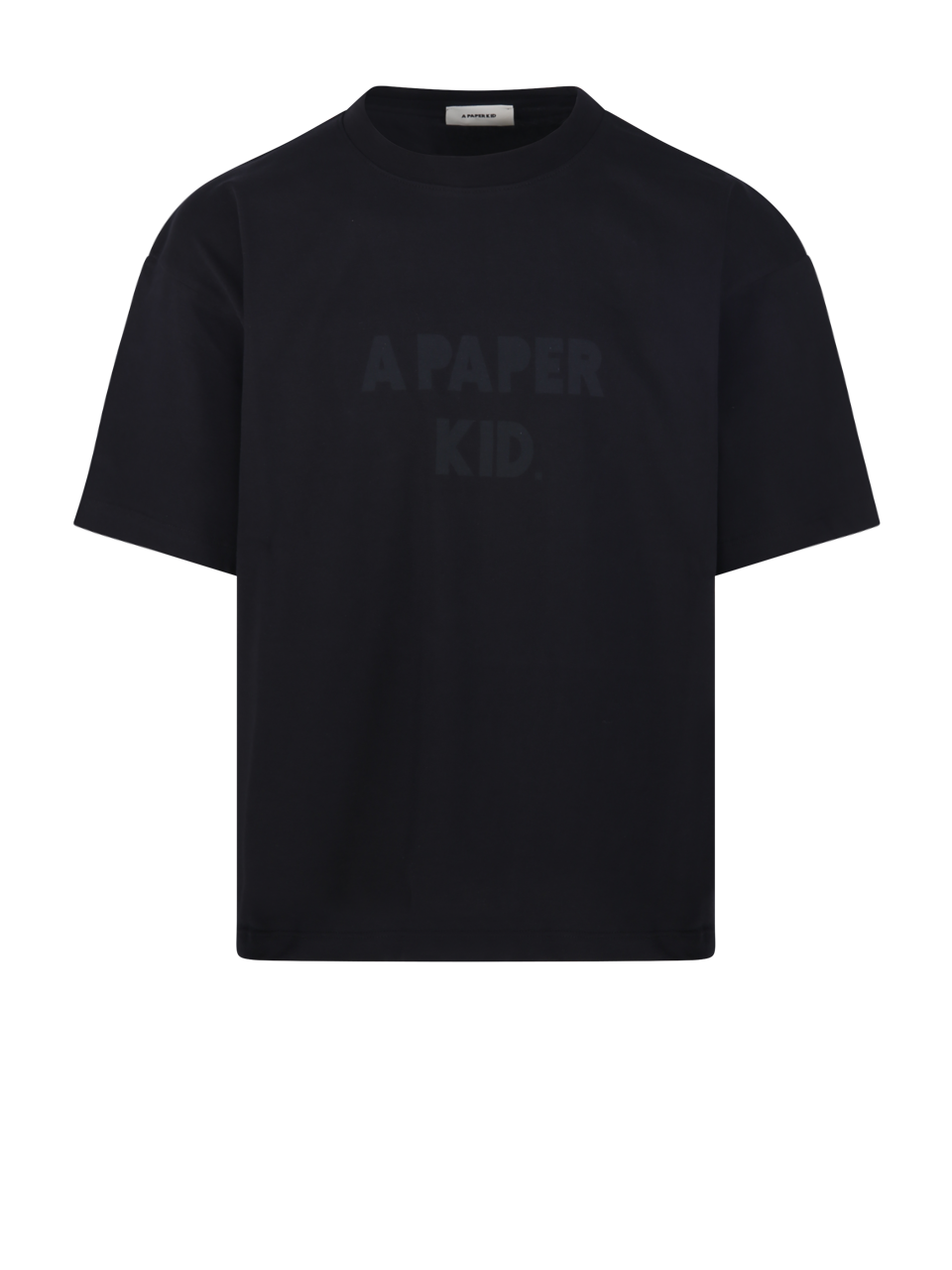 MEN A PAPER KID BLACK COTTON T-SHIRT