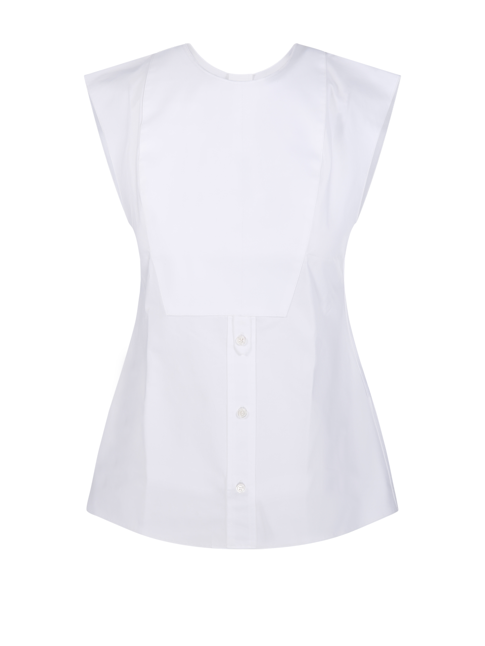 DONNA VICTORIA BECKHAM TOP SENZA MANICHE IN COTONE BIOLOGICO BIANCO CON DETTAGLIO A BAVAGLINO