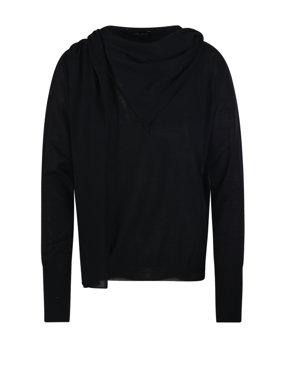 WOMAN ROBERTO COLLINA BLACK VIRGIN WOOL SWEATER