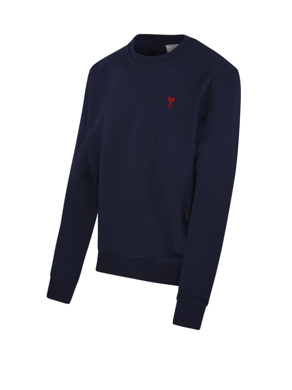 UOMO AMI FELPA GIROCOLLO ADC IN COTONE BLU SCURO
