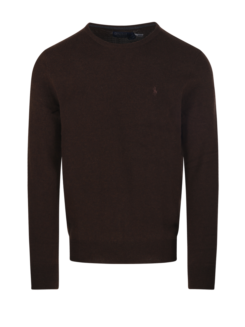 MEN RALPH LAUREN BROWN WOOL ROUND NECK SWEATER
