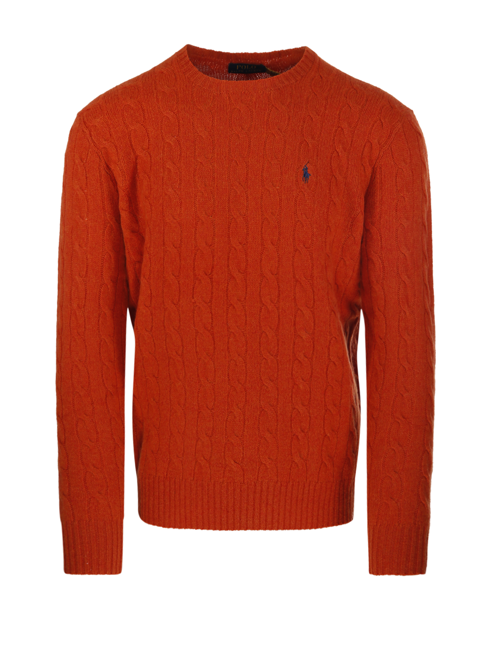 MEN RALPH LAUREN ORANGE WOOL ROUND NECK SWEATER