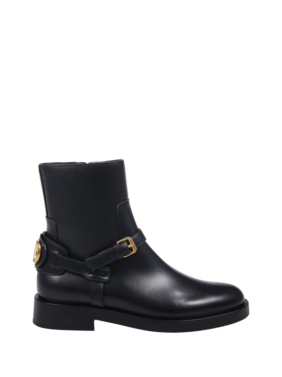 WOMAN VALENTINO GARAVANI BLACK CALF LEATHER VLOGO SIGNATURE BOOTIE T. 30