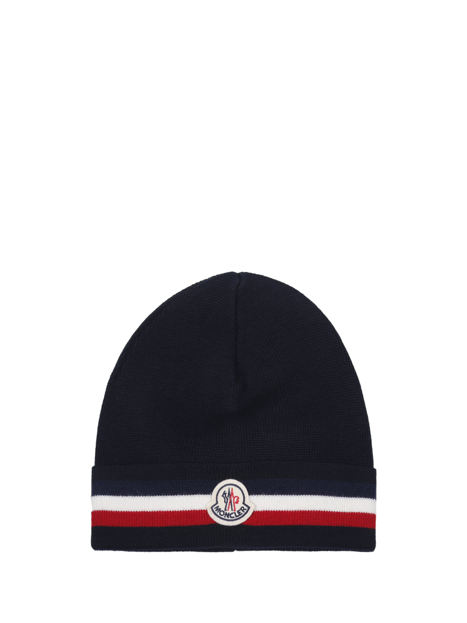 UOMO MONCLER CAPPELLO BLU IN LANA VERGINE