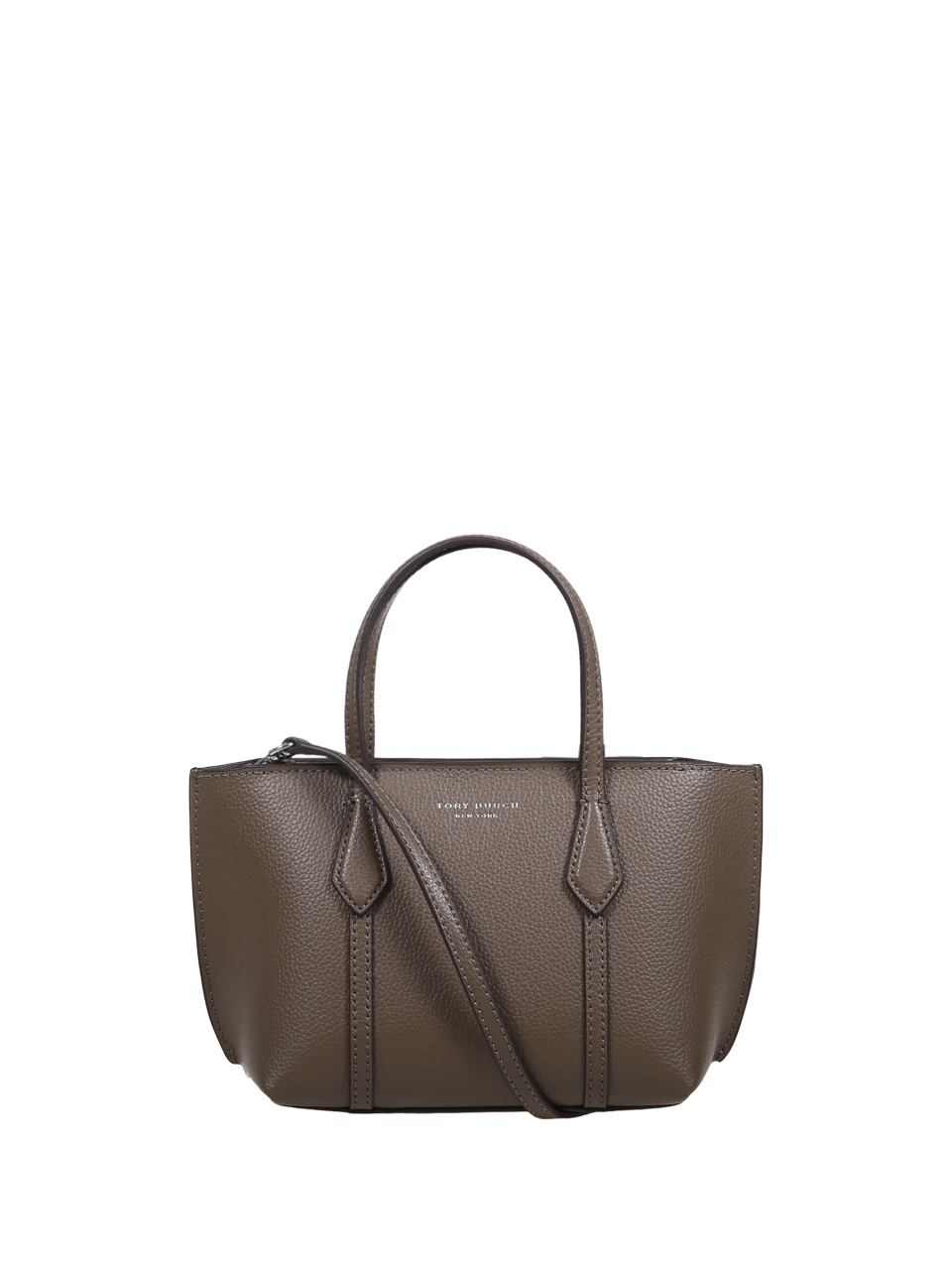 WOMAN TORY BURCH BROWN COW LEATHER PERRY MINI TOTE BAG