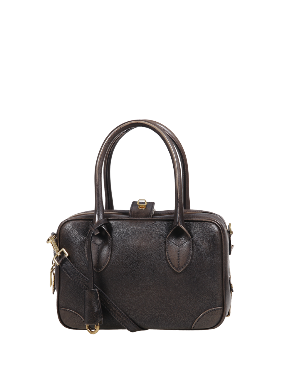 WOMAN GOLDEN GOOSE DARK BROWN COW LEATHER VITA BAG