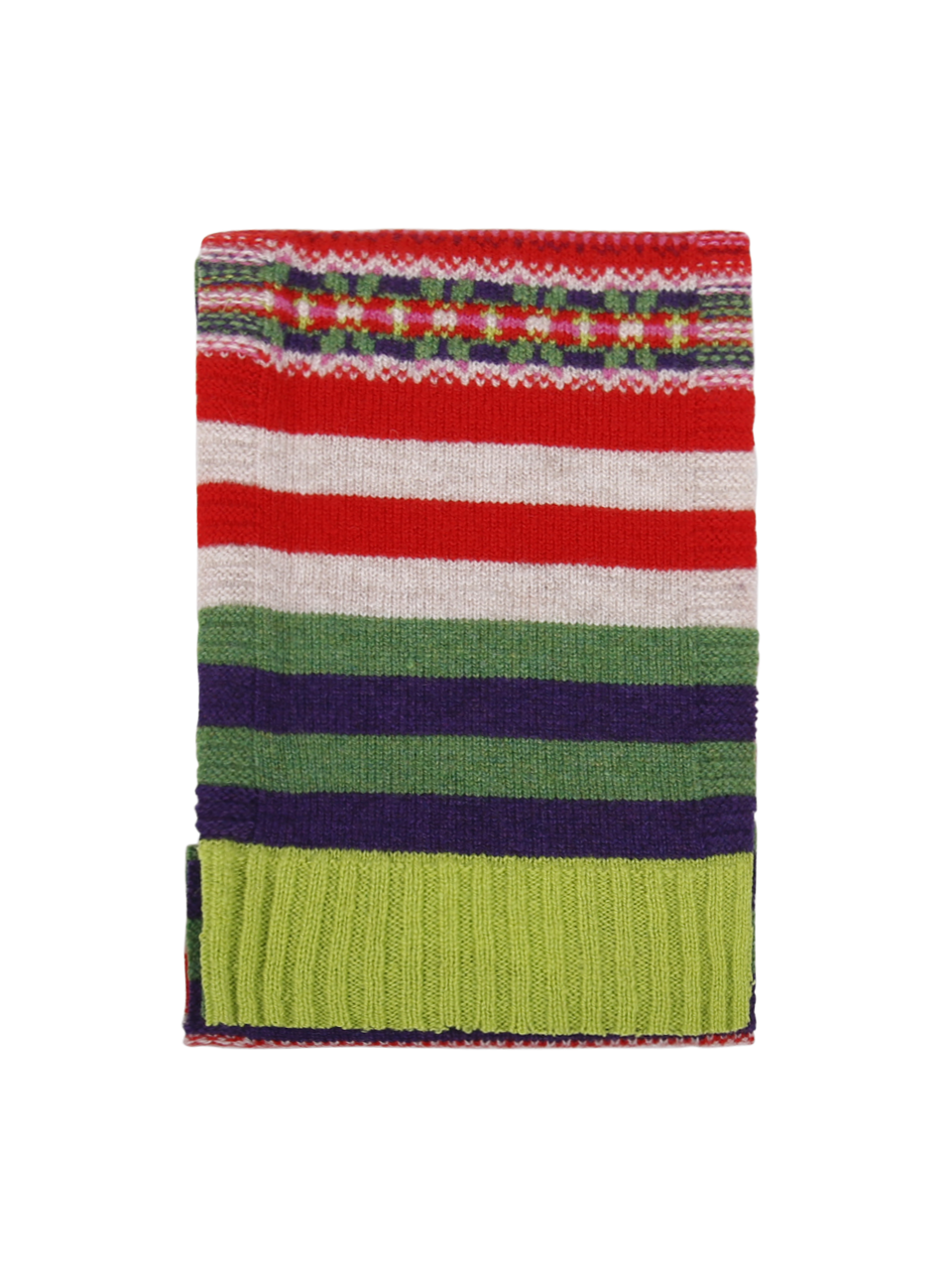 DONNA ERIBE' SCIARPA ALLOA FAIRISLE IN LANA MERINO MULTICOLORE 