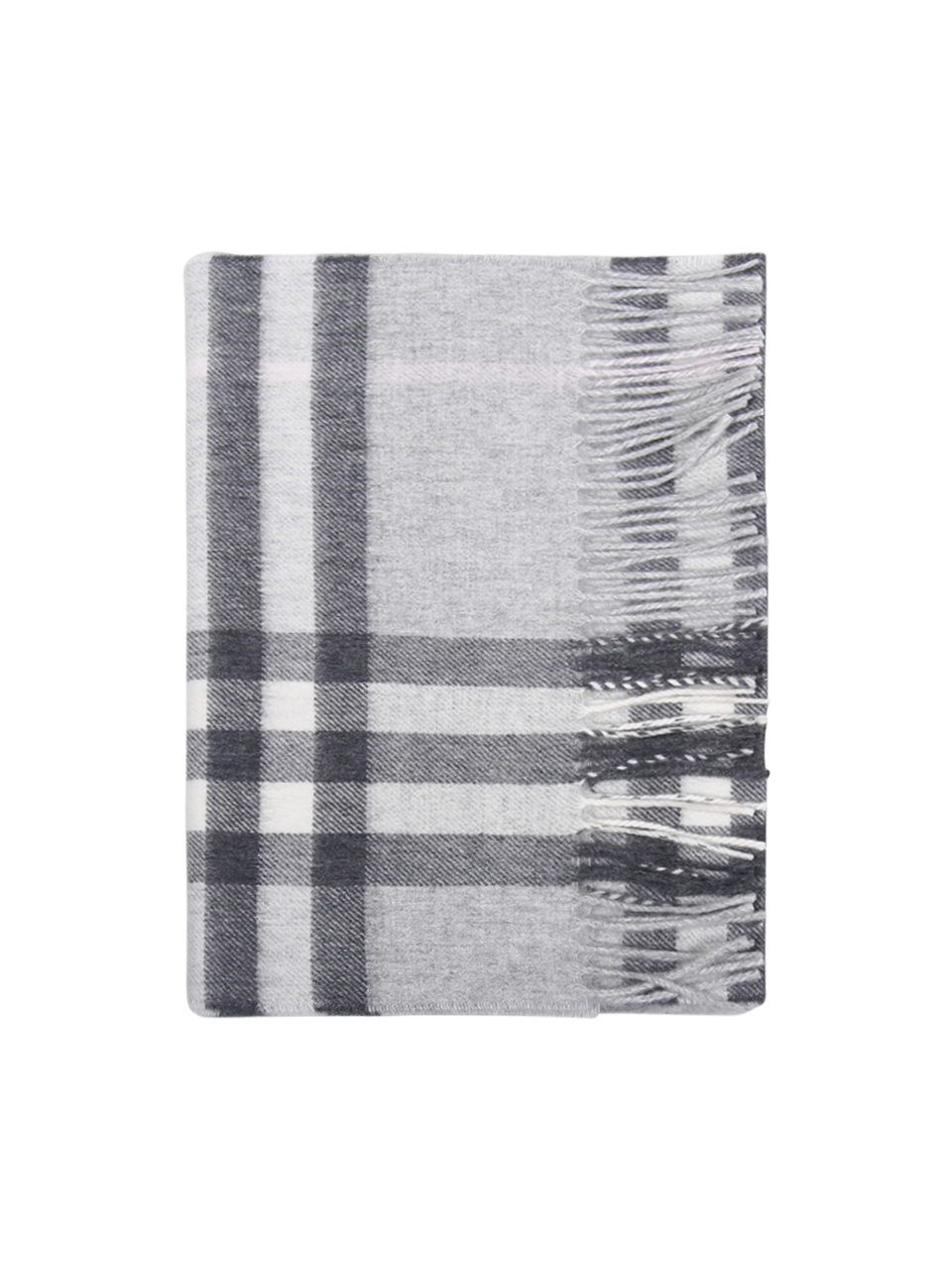 WOMAN BURBERRY GREY CASHMERE MU GIANT CHK CS SCARF