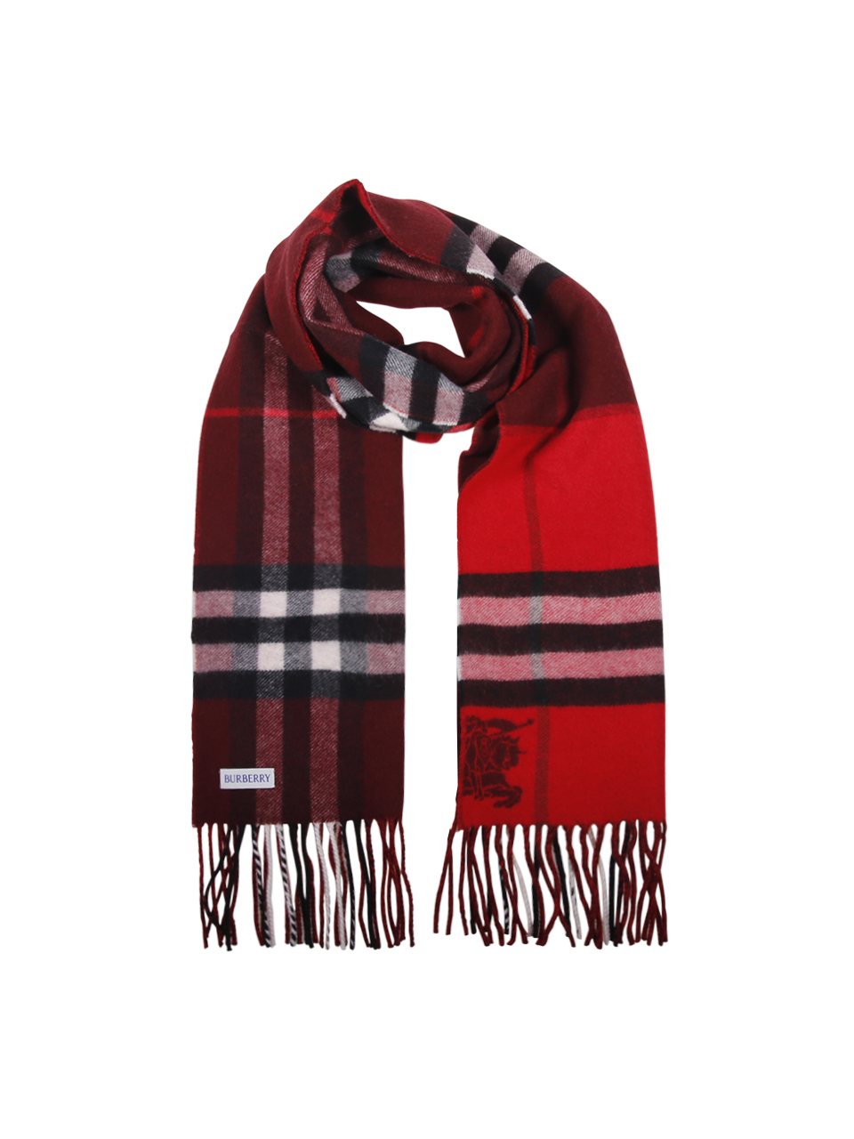 DONNA BURBERRY SCIARPA ROSSA IN CASHMERE MU DOPPIO GC EKD