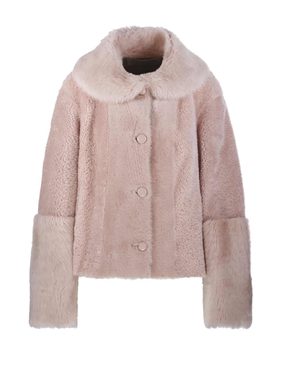 WOMAN DESA 1972 PINK SHEARLING TRAPEZE JACKET