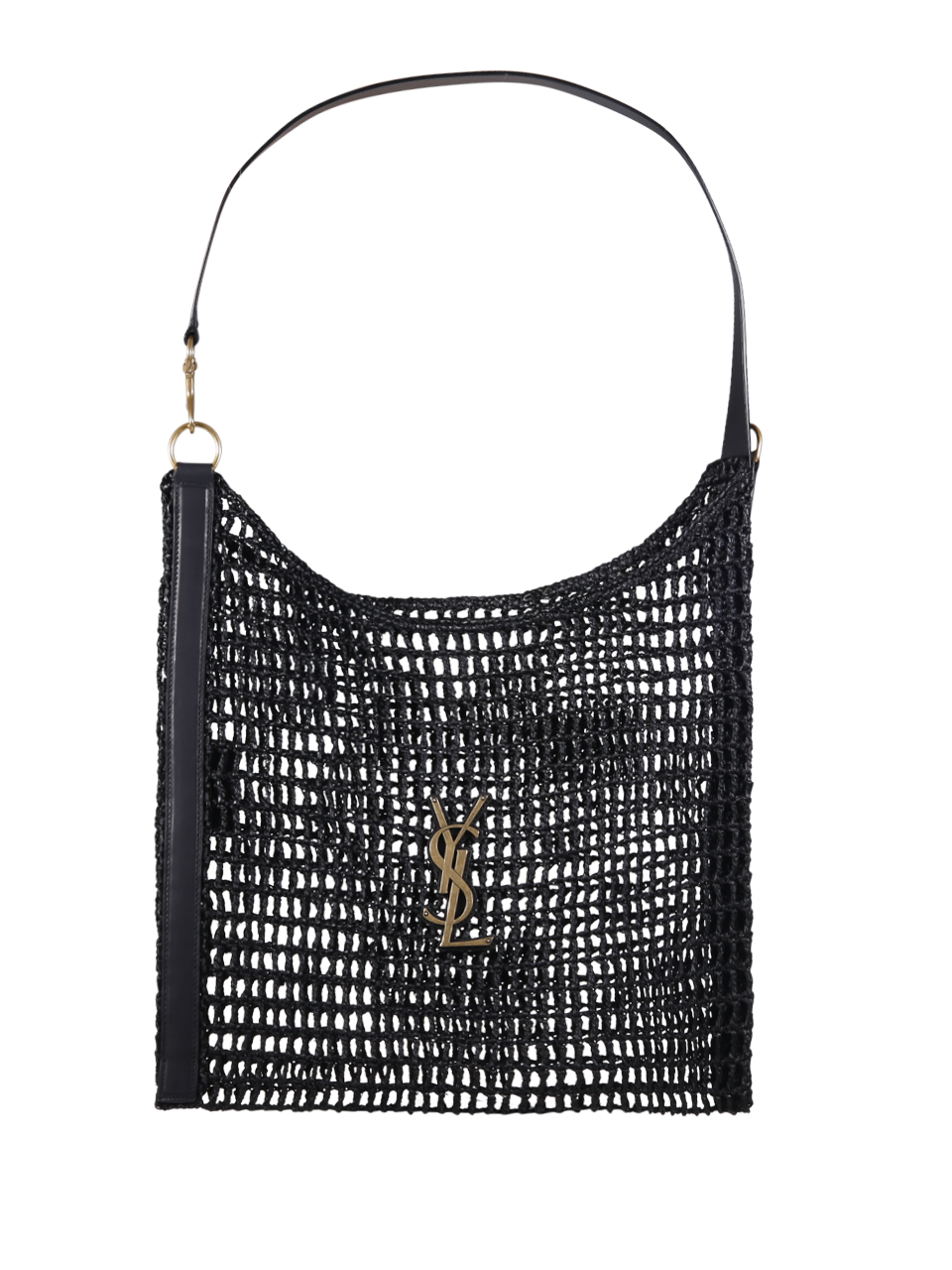 MEN SAINT LAURENT BLACK RAFFIA SHOULDER BAG