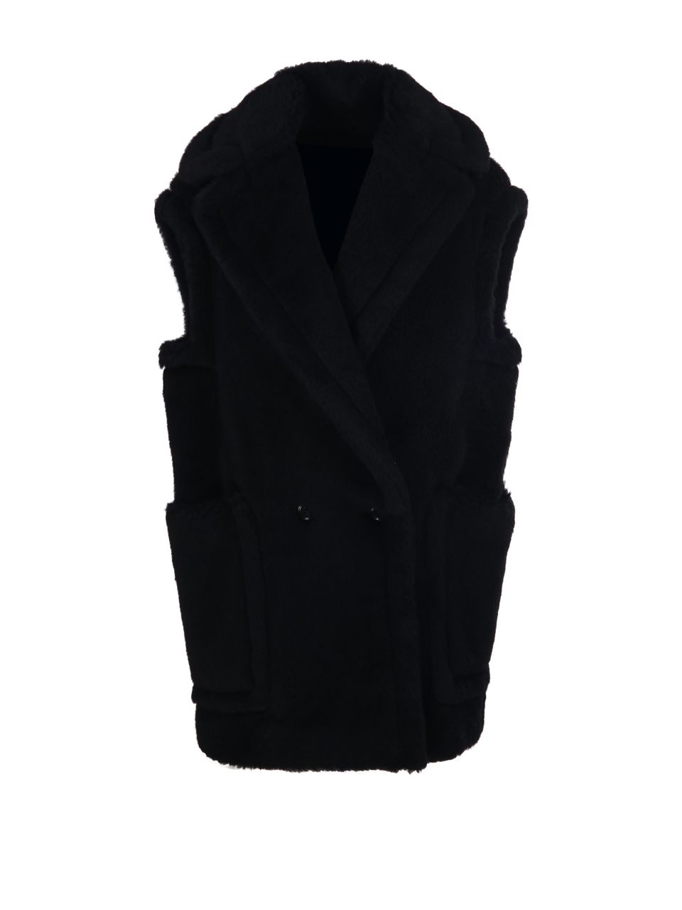 WOMAN MAXMARA BLACK ALPACA BORMIDA1234 COAT WITHOUT SLEEVES