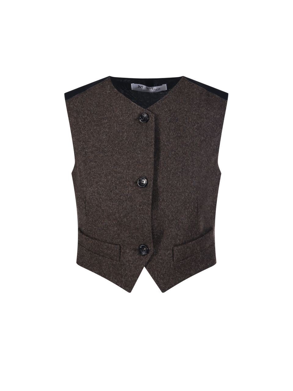 DONNA MAXMARA GILET BIKINI1234 IN LANA MARRONE 