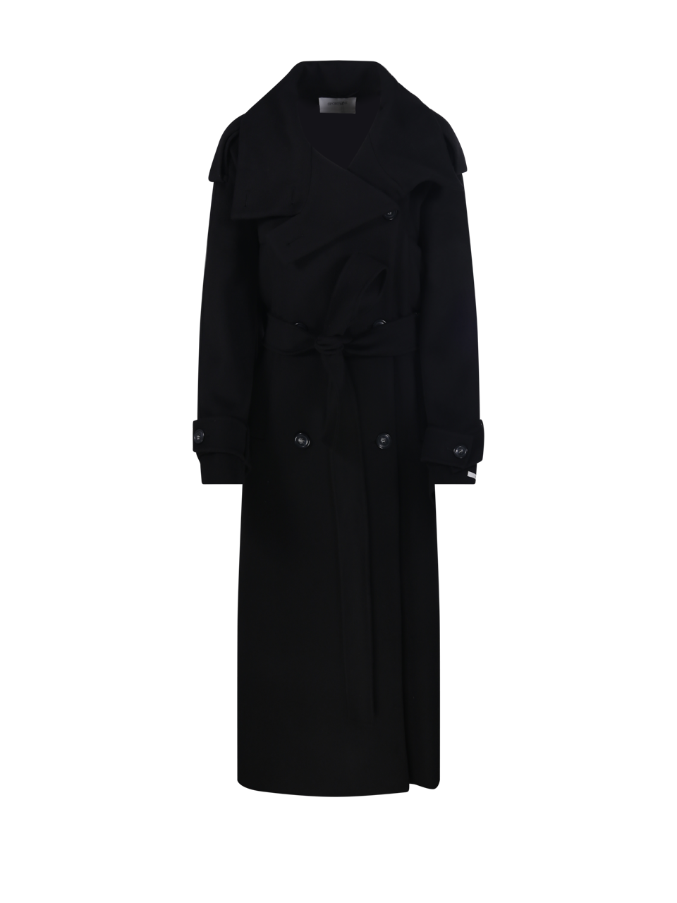 WOMAN MAXMARA SPORTMAX BLACK VIRGIN WOOL YOLE COAT