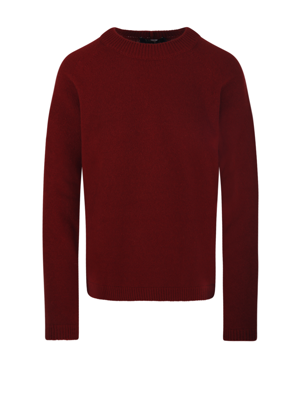 WOMAN MAXMARA S RED WOOL DAMASCO ROUND NECK SWEATER