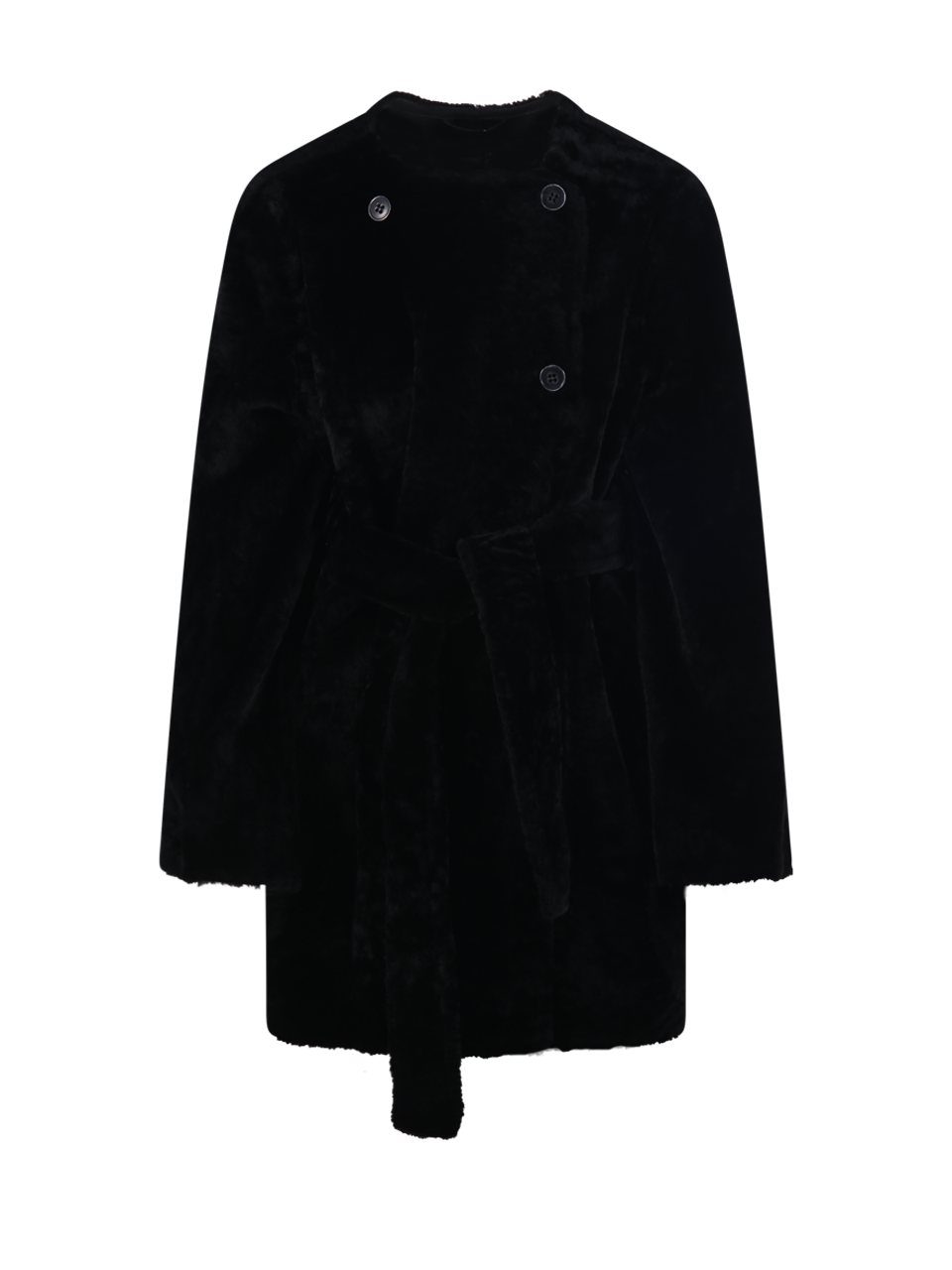 WOMAN BY MALENE BIRGER BLACK LAMB FUR SANNIE COAT