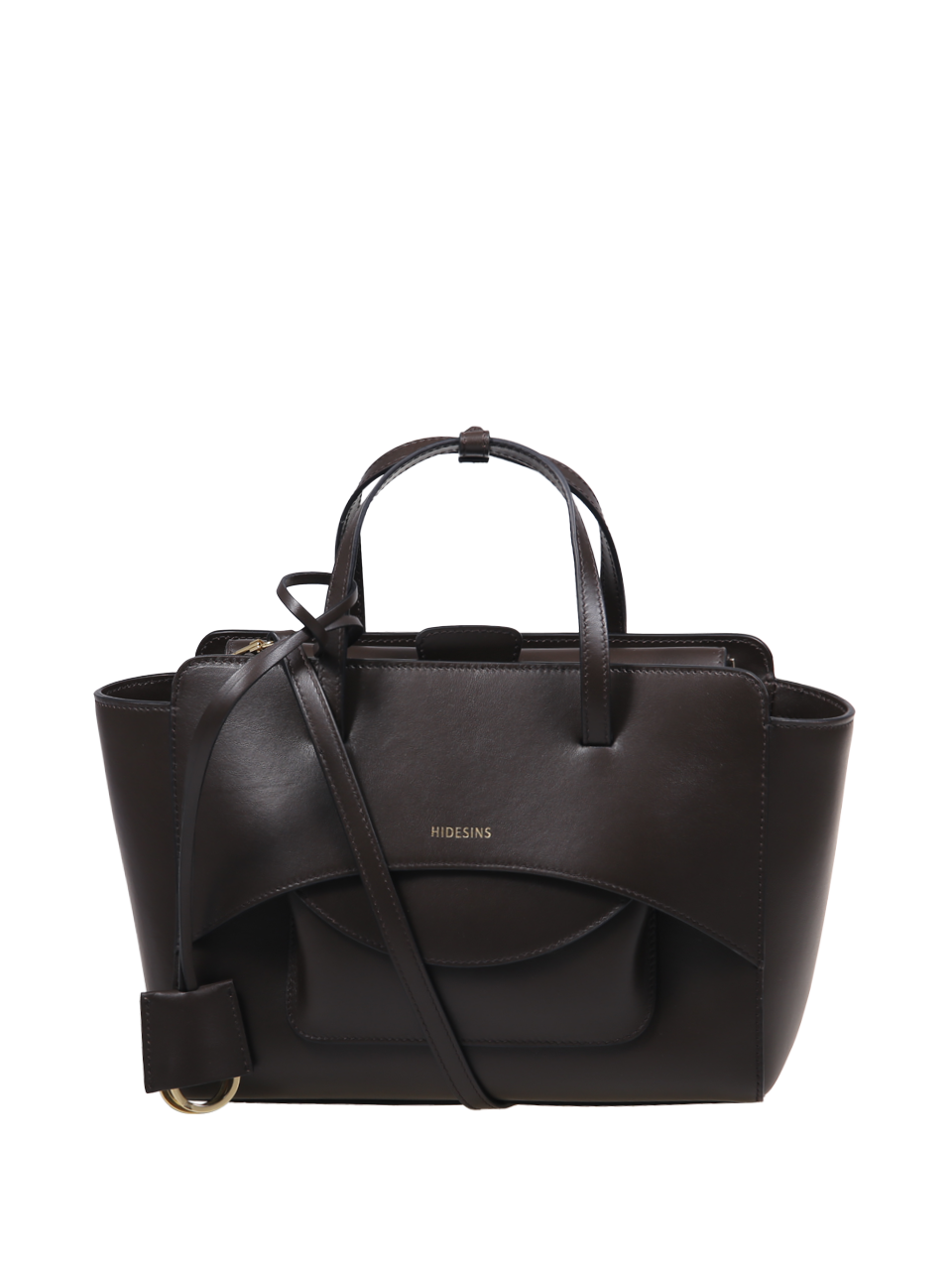 WOMAN HIDESINS DARK BROWN CALF LEATHER FLAP M BAG