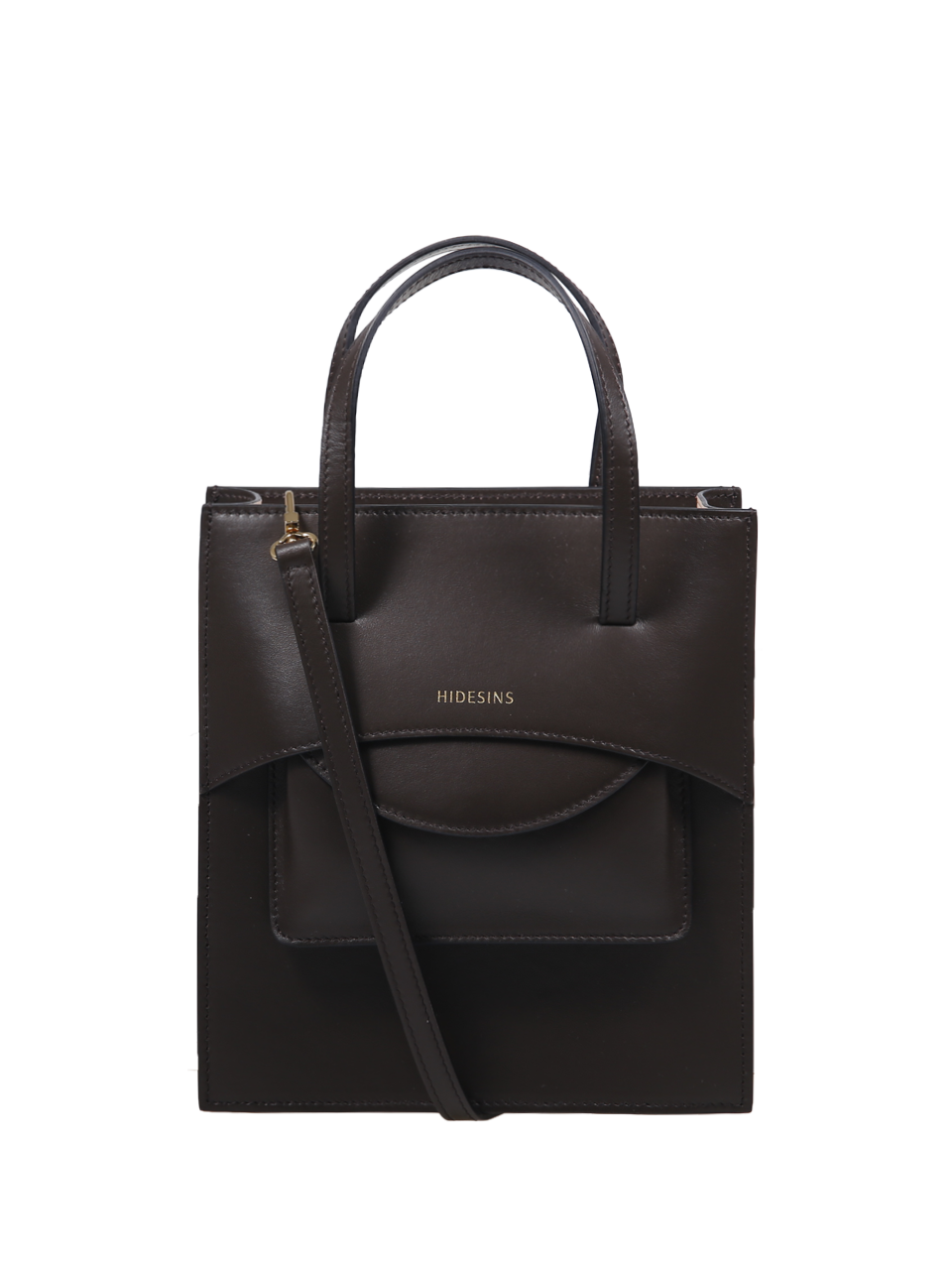 DONNA HIDESINS BORSA J CON PATTA IN PELLE MARRONE SCURA 